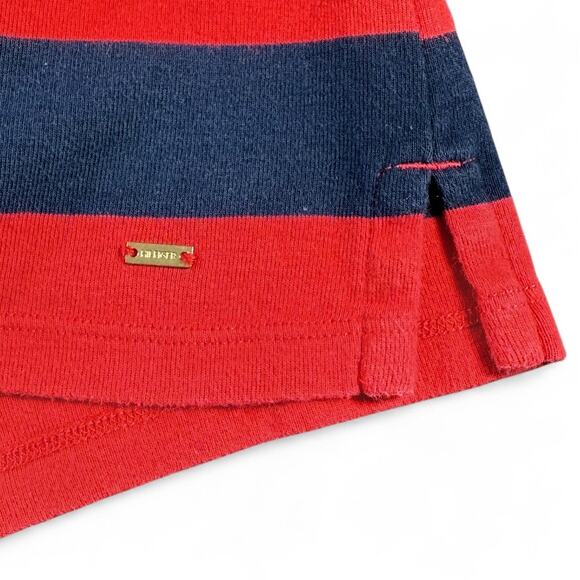 Tommy Hilfiger Striped Boat Neck Top Breton M Nautical Preppy Chambray Navy Red - Picture 6 of 10